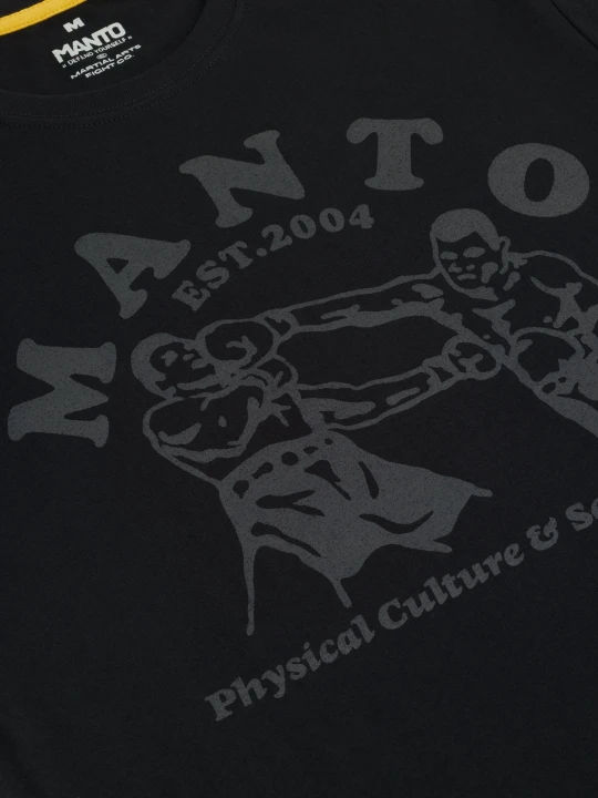 Czarna tkanina bawełniana 180 gsm t-shirtu MANTO BOXEO