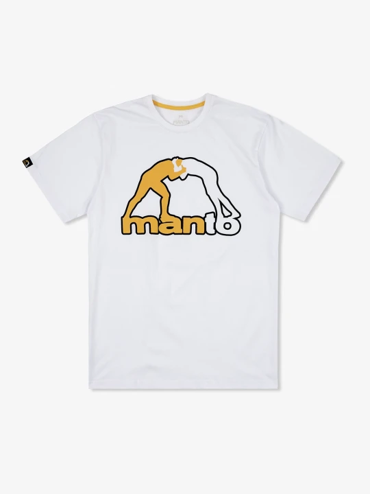 Męski t-shirt MANTO LOGO w kolorze białym na prostym tle
