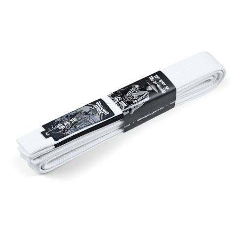 Zdobiony czarny panel na belki w białym pasie BJJ Premium Ground Game