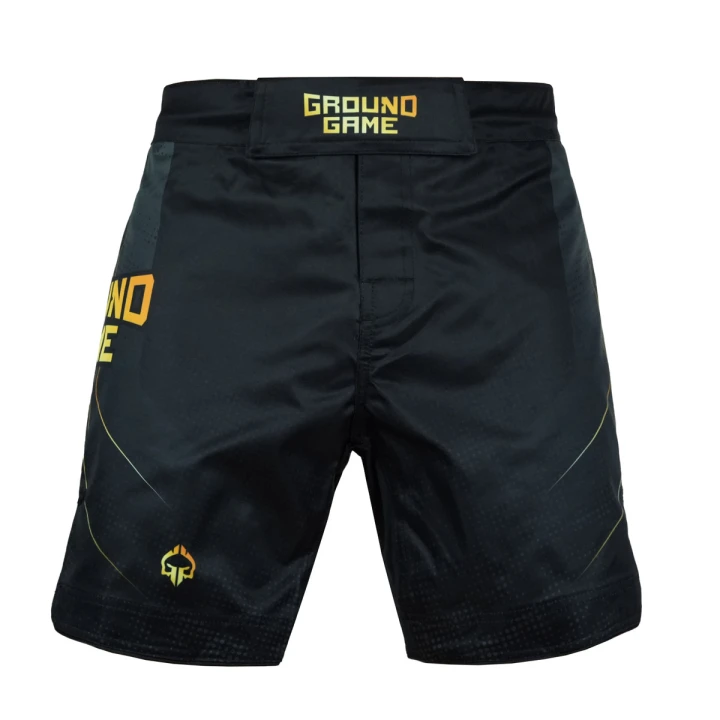 Spodenki bojówki MMA Ground Game Gold 2.0 czarne ze złotym logo
