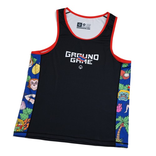 Czarny tank top treningowy Ground Game Bangkok widok z przodu