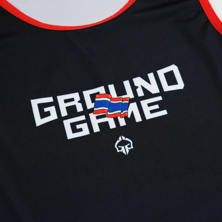 Trwały nadruk sitodrukowy z logo Ground Game na koszulce Bangkok