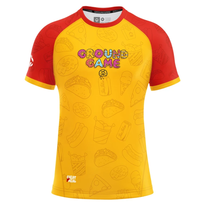 Męski rashguard Ground Game Cheat Meal krótki rękaw – przód