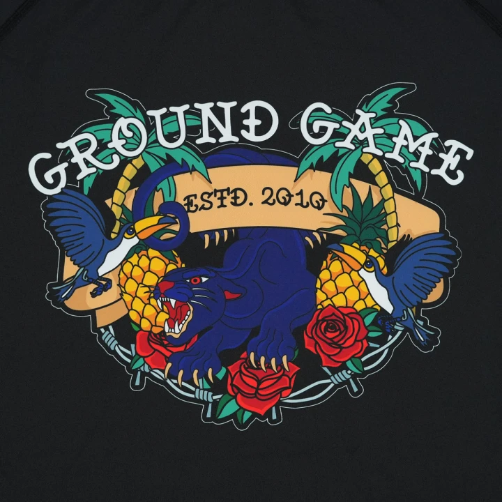 Rashguard męski Ground Game Injury Collector z krótkim rękawem – nadruk z przodu