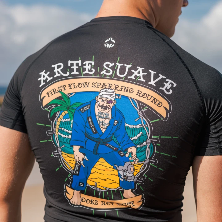 Męski rashguard Ground Game Injury Collector z krótkim rękawem – widok na plecy