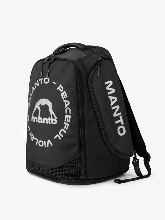 Czarny plecak i torba 2w1 MANTO CIRCLE Reflective XL widok z boku