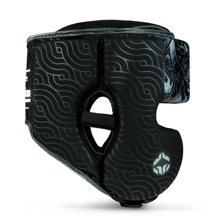 Kask bokserski skóra syntetyczna Skintex Ground Game Samurai Shadow profil prawy