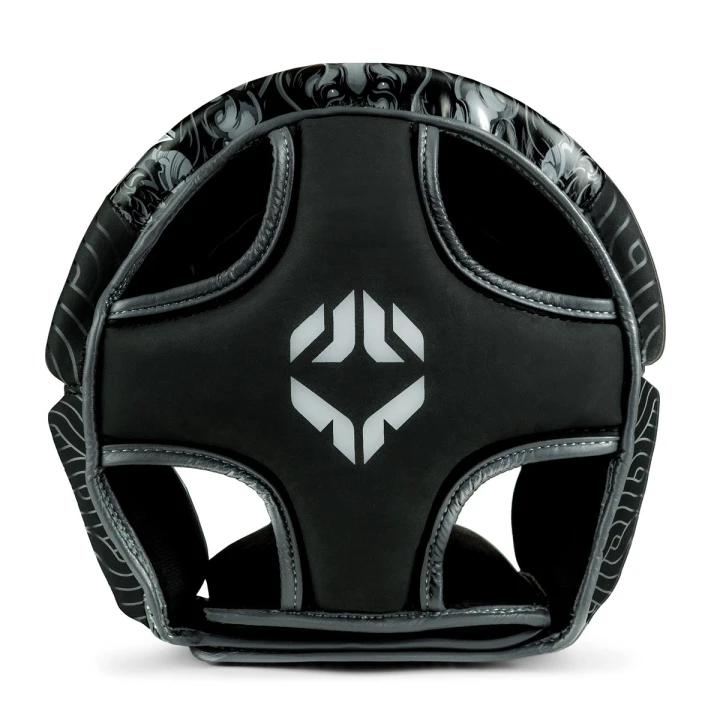 Kask bokserski Ground Game Samurai Shadow osłona i wiązanie góry głowy