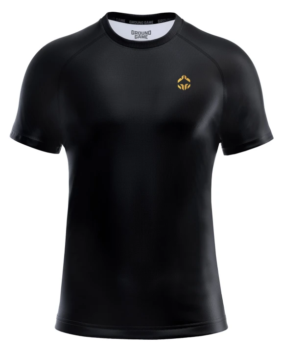 Męski rashguard z krótkim rękawem Ground Game Essential Gold przód
