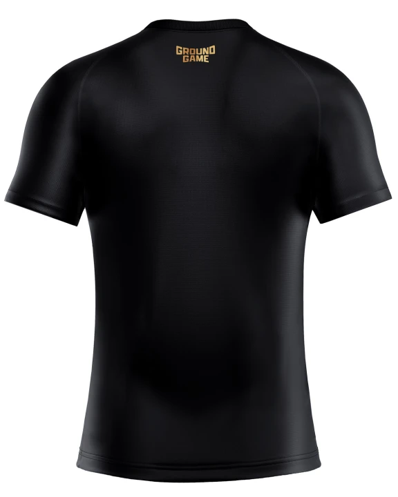 Męski rashguard kompresyjny Ground Game Essential Gold widok z tyłu