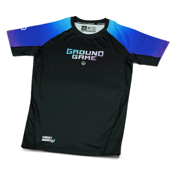 Męski rashguard Ground Game Cheeky Monkey z krótkim rękawem widok z przodu