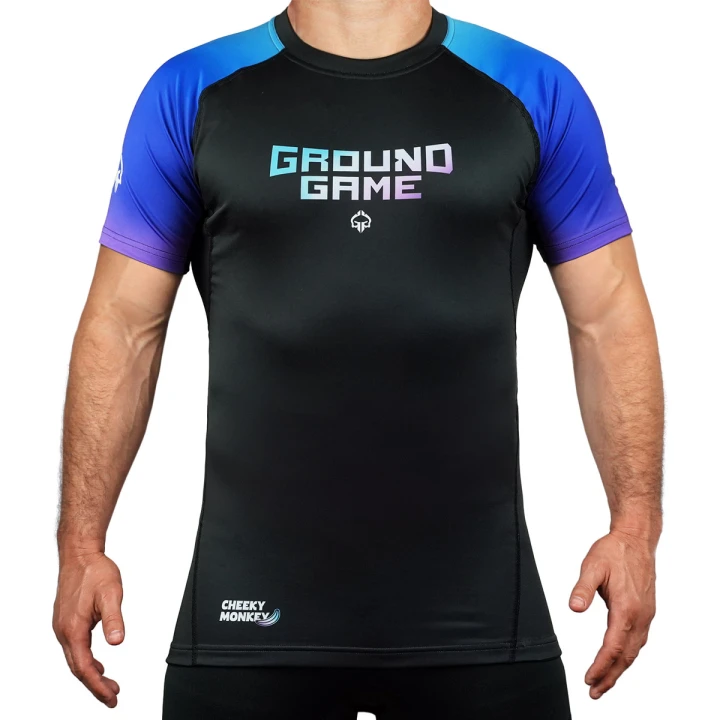 Rashguard do BJJ MMA Ground Game Cheeky Monkey krótki rękaw przód