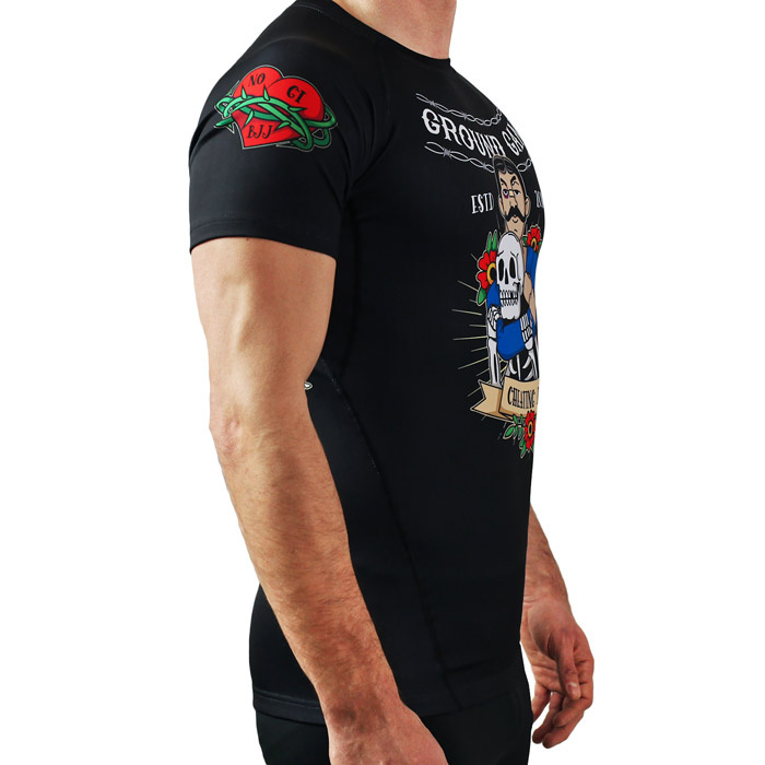 Rashguard męski Ground Game Oldschool krótki rękaw profil bok