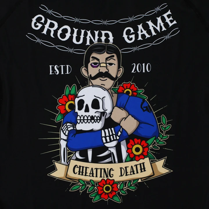 Detale oldschoolowej grafiki tatuażowej Jiu-Jitsu Ground Game