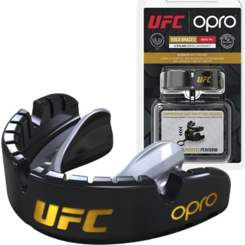 Ochraniacz na zęby do aparatu OPRO UFC Gold Gen2 Braces z opakowaniem i etui ochronnym