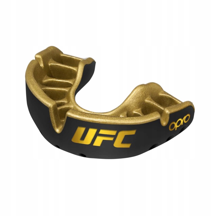 OPRO ochraniacz na zęby UFC Gold Gen2 czarny złoty widok z przodu