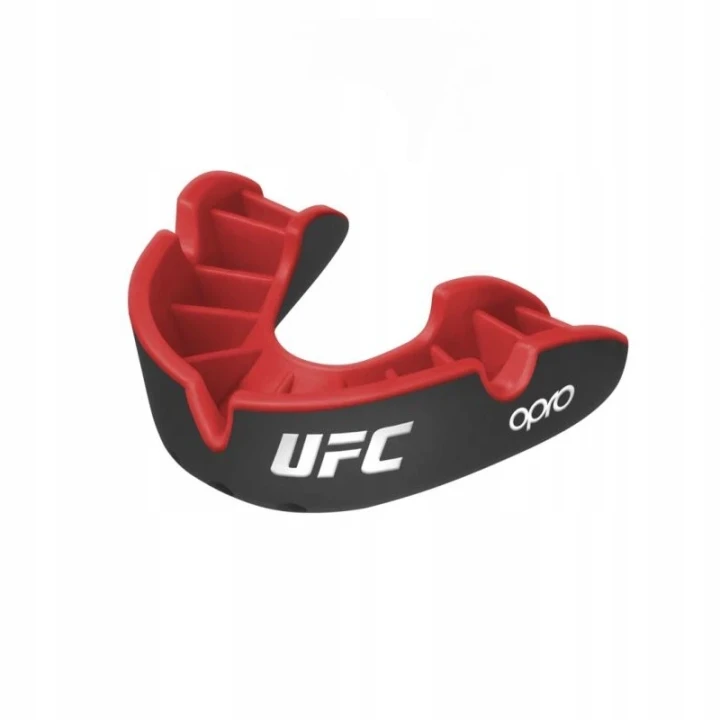 Ochraniacz na zęby dla dzieci OPRO UFC Silver GEN2 Junior w kolorze czarno-czerwonym z etui