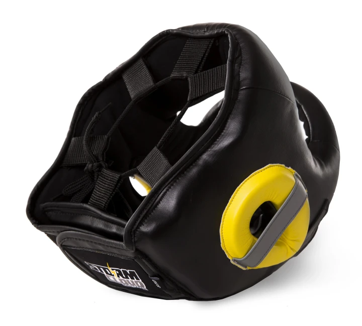 Czarny kask sparingowy StormCloud Sirocco sznurowanie górne i profil ramy